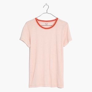Madewell Whisper Cotton Ringer Tee in Lucid Pink